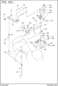 Governor Group Diagram and Parts List for EH650DA0010  Subaru Engine