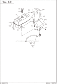 Fuel Lubricant Diagram and Parts List for EH650DA4010  Subaru Engine