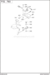 Page M Diagram and Parts List for EH650DC252S  Subaru Engine