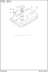 Fuel Lubricant Diagram and Parts List for EH650DC5260  Subaru Engine