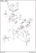 Intake,Exhaust Group Diagram and Parts List for EH650DC5350  Subaru Engine