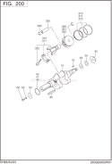 Crank,Piston Group Diagram and Parts List for EH650DA0011  Subaru Engine