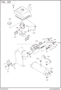 Intake Exhaust Diagram and Parts List for EH650DA0011  Subaru Engine