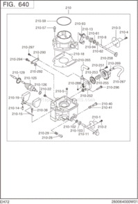 Page H Diagram and Parts List for EH720DS0360  Subaru Engine