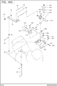 Governor Group Diagram and Parts List for EH720DS1111  Subaru Engine