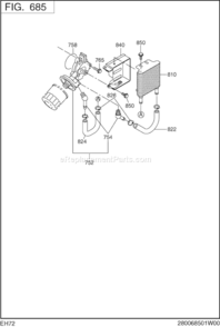 Page J Diagram and Parts List for EH720DS2350  Subaru Engine