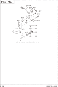 Page M Diagram and Parts List for EH720DS2370  Subaru Engine