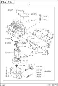 Page K Diagram and Parts List for EH722DS2110  Subaru Engine