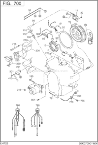Electric Device Gr Diagram and Parts List for EH722DS5150  Subaru Engine