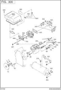 Intake,Exhaust Group Diagram and Parts List for EH722DS5150  Subaru Engine