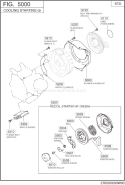 Cooling Starting Diagram and Parts List for EX130D70190  Subaru Engine