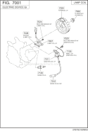 Electric Device Diagram and Parts List for EX130D70210  Subaru Engine
