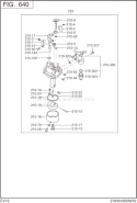 Carburetor Diagram and Parts List for EX130D10010  Subaru Engine