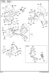 Intake Exhaust Diagram and Parts List for EX170D50040  Subaru Engine