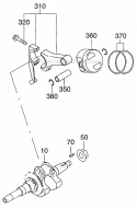 Crankshaft Group Diagram and Parts List for EX210D52251  Subaru Engine