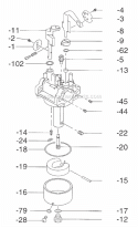 Fuel Lubrication Group Diagram and Parts List for EX210D52251  Subaru Engine