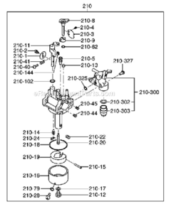 H - Fuel Lubricant Diagram and Parts List for EX210D522X2  Subaru Engine