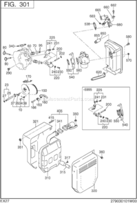 Intake,Exhaust Diagram and Parts List for EX270D20101  Subaru Engine
