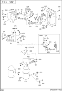 Intake,Exhaust Diagram and Parts List for EX270D20220  Subaru Engine