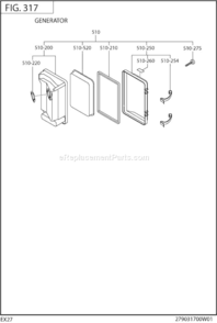 Intake Exhaust Diagram and Parts List for EX270DS2011  Subaru Engine