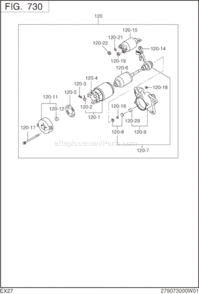 Page L Diagram and Parts List for EX270DS5021  Subaru Engine