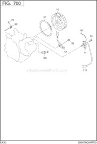 Electric Device Diagram and Parts List for EX300D20072  Subaru Engine