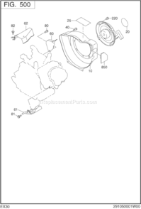 Cooling Starting Diagram and Parts List for EX300D20072  Subaru Engine