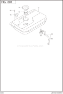 Fuel Lubricant Diagram and Parts List for EX300D52040  Subaru Engine