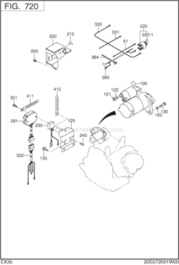 Page K Diagram and Parts List for EX350DS0030  Subaru Engine