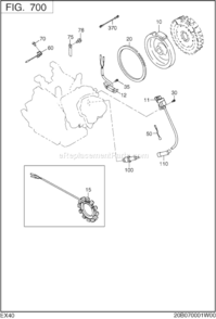 Electric Device Diagram and Parts List for EX400D52080  Subaru Engine
