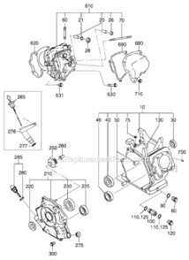 Crank_Case Diagram and Parts List for EX400DE5011  Subaru Engine