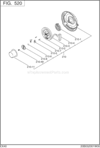 Page G Diagram and Parts List for EX400DS5280  Subaru Engine