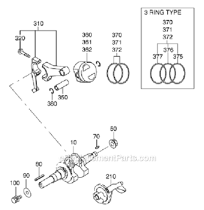 Part Location Diagram of 20B-23403-H3 Subaru Piston