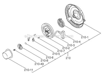 Cooling_Starting Diagram and Parts List for EX400SE5011  Subaru Engine