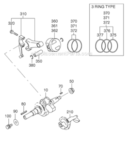 Part Location Diagram of 20B-23401-H3 Subaru Piston