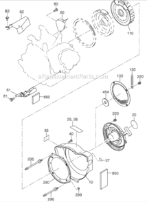 Cooling_Starting Diagram and Parts List for EX400SE5041  Subaru Engine