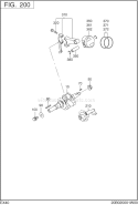 Crankshaft,Piston Diagram and Parts List for EX400D20200  Subaru Engine