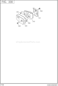Part Location Diagram of 230-34206-01 Subaru Muffler Cover 1 Cp