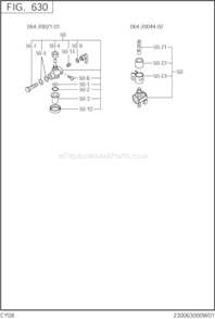 Page J Diagram and Parts List for EY080BN7270  Subaru Engine
