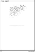 Part Location Diagram of 230-34201-11 Subaru Muffler Cover 1 Cp