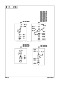 Fuel Strainer Diagram and Parts List for EY150DD0090  Subaru Engine