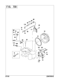 Page J Diagram and Parts List for EY150DD6500  Subaru Engine