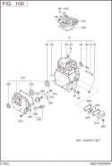 Crank Case Diagram and Parts List for EY203D34500  Subaru Engine