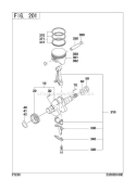Crank Piston Group Diagram and Parts List for EY230BS0020  Subaru Engine