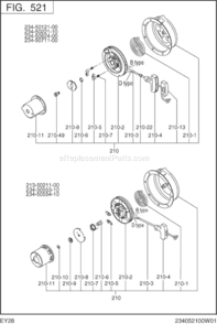 Page H Diagram and Parts List for EY280D65010  Subaru Engine