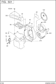 Cooling,Starting Diagram and Parts List for EY280DG7111  Subaru Engine