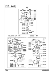 Carburetor Diagram and Parts List for EY280DR4140  Subaru Engine