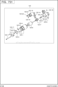 Page N Diagram and Parts List for EY280DS7510  Subaru Engine