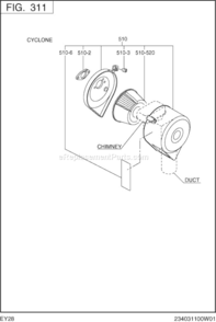 Page D Diagram and Parts List for EY280YD0510  Subaru Engine