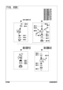 Fuel Strainer Diagram and Parts List for EY280YS0040  Subaru Engine